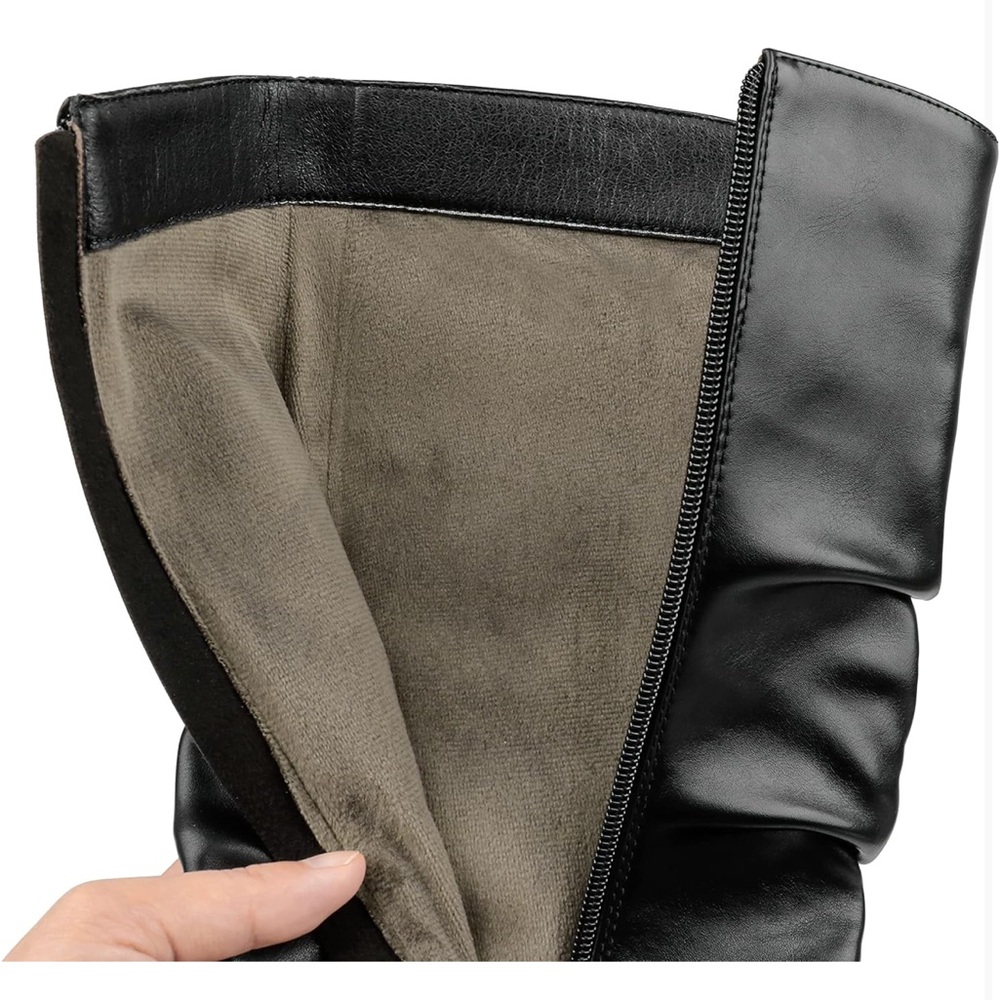 COLETER Women's Knee High Boots Pointed Toe Stiletto Zipper Boots | Amazon - Picture 4 of 4